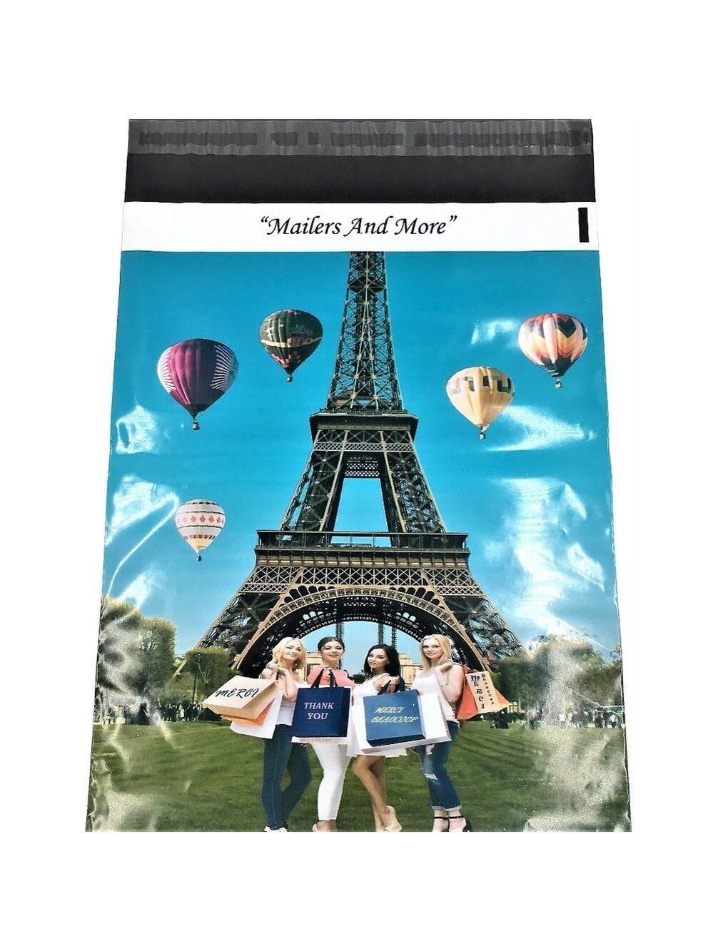 25 10X13 Shopping Girls Eiffel Tower Paris Poly Mailers Flat Shipping Envelopes - Picture 4 of 10